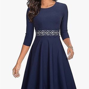 Homeyee 3/4 Sleeve Navy blue size Medium dress
